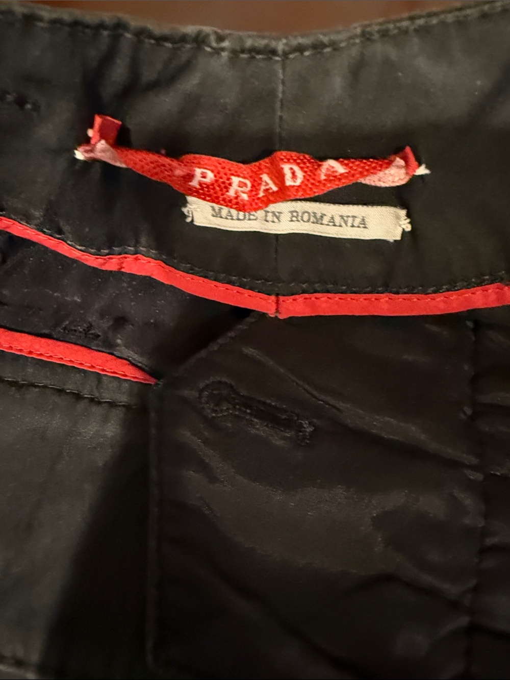Prada Black Jacket with Red Trim Detail